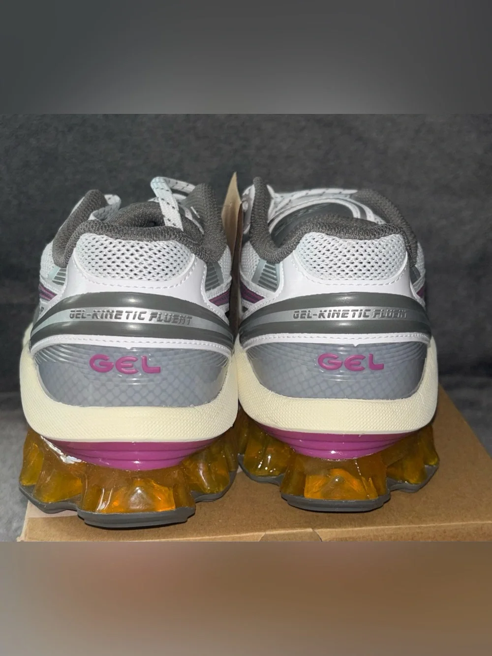 6.5 Women’s / 5 Men’s - ASICS Gel-Kinetic Fluent White/Truffle Grey NWT